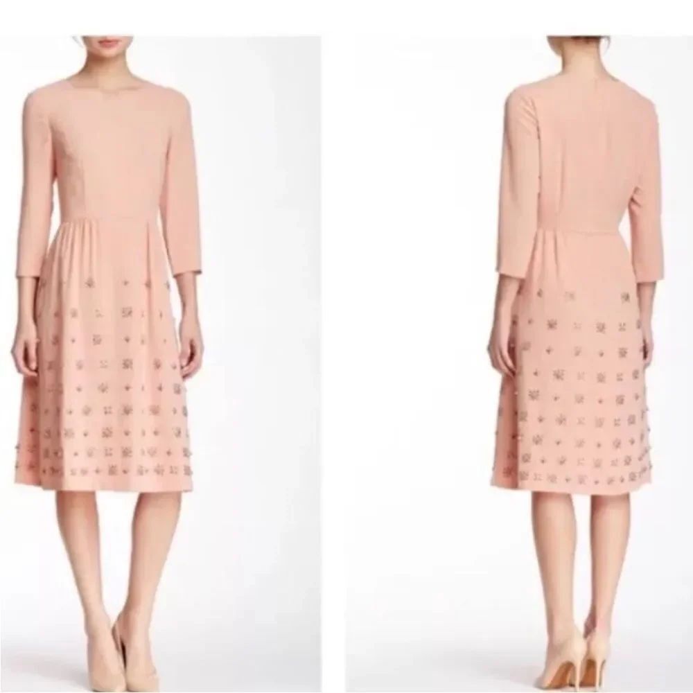 Cynthia Steffe Elegant Pink embellished Midi Dress, US4